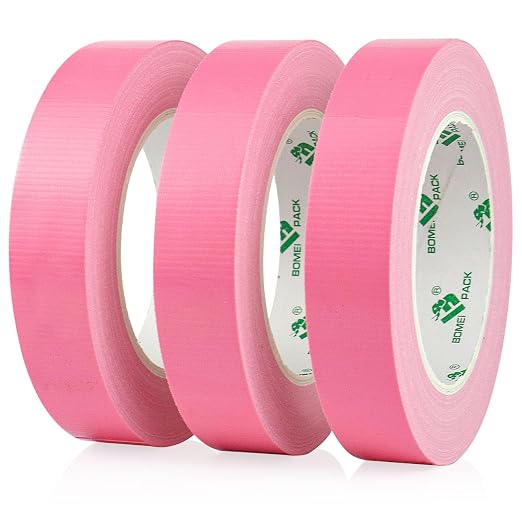 BOMEI PACK Heavy-Duty Duct Tape Pink, 1 inch by 30-Yards,3-Pack, Great for General-Purpose Use, Home Repairing, DIY Work, Auto Repair & Outdoor Activities