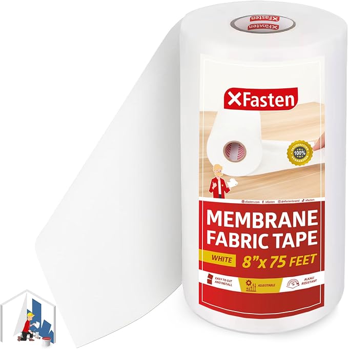 XFasten Waterproofing Membrane Sheet, 8” x 75 Ft Shower Waterproofing Membrane Tape for Underlayment Tile, EPDM Underlayment, Cement Board Tape