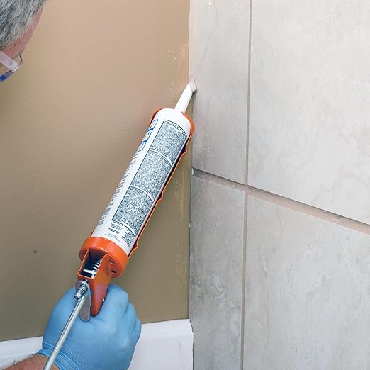 Mapei Keracaulk U Premium, Paintable, Unsanded, Siliconized Acrylic Caulk, Expertly Formulated to Match Grout Colors, 10 oz., 5049 Light Almond- Unsanded