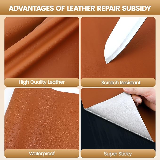 WALLAX Leather Repair Patch, 4 x 79 Inches Self Adhesive Leather Repair Tape for Furniture, Couch, Sofa, Car Seats, Office Chair, Car Interior, Upholstery, Vinyl Repair Kit (White)