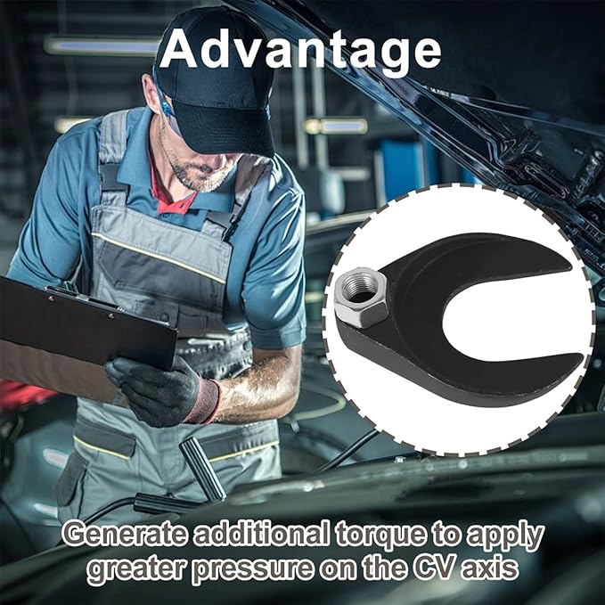 HZEL Car 48mm Inner CV Axle Puller Removal Tool with Nut, Vehicle Front Wheel Drive CV Joint Puller Adapter, Auto CV Joint Fork Attachment, Fits Slide Hammers with 5/8"-18 Threads