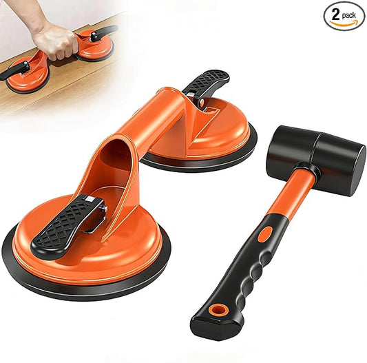 Laminate Floor Gap Repair Tool,Suction Cup Lifter with Rubber Mallet,Floor Gap Repair Kit, Floor Gap Fixer Tool for Laminate Floor Gap Repair for Floating Wood Floors and Moving Glasses