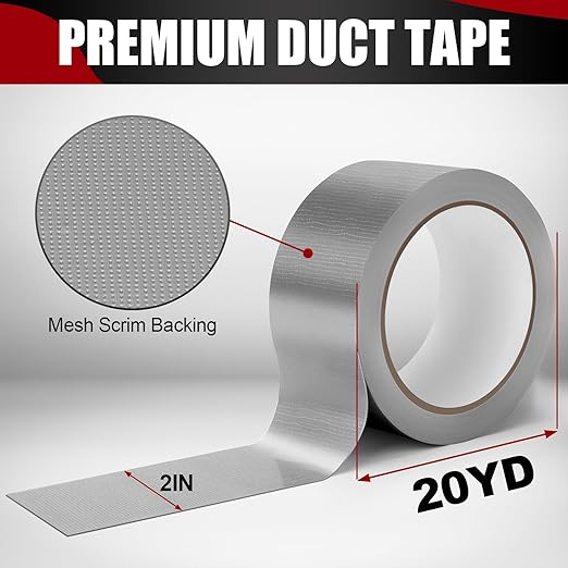 Navona Heavy Duty Duct Tape 20 Pack, 2 Inch x 400 Yards Gray Waterproof Multipurpose Tape, Strong Adhesive No Residue, Easy Tear by Hand for Home & Outdoor Repairs