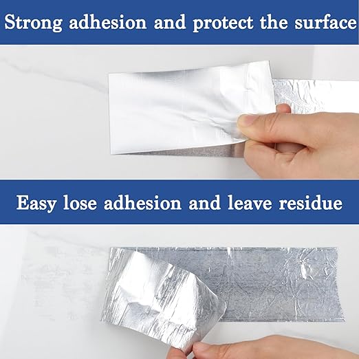 Aluminum Foil Tape,3 inch x 65ft(3.9Mil),Heavy Duty HVAC Tape,Insulation Adhesive Metal Tapes for Ductwork,Dryer Vents Pipe,Sealing and Repairing