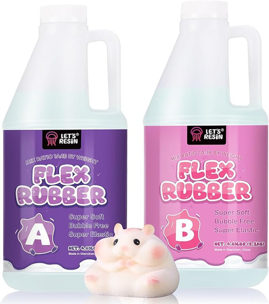 LET'S RESIN Liquid Silicone for Squishy Maker, 140oz Super Soft Flex Rubber for Taba Squishy, Molding Cat's Paw, DIY Decompression Gift