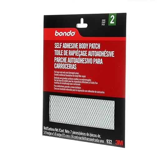 Bondo Self-Adhesive Body Patch, For Large Rust-Outs and Damaged Areas, 2 Patches, 5.9 in x 5.8 in, 2 Patches