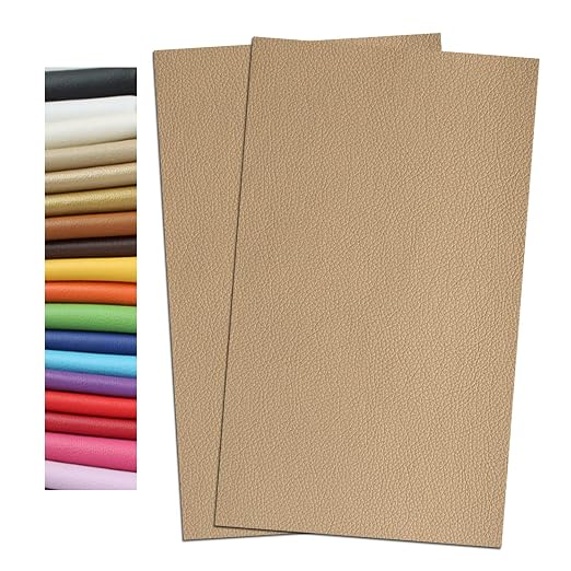 Sofa Repair Self Adhesive Leather Tape Patch Strong Adhesive Car Seat Furniture Repair Patches High Low Temperature Wear Waterproof Resistant (5.9 x 9.8 inch/2pcs, Khaki)