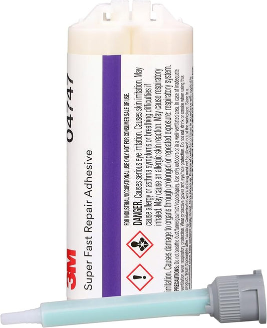 3M Super-Fast Repair Adhesive, 04747, Tranlucent Color,Two-Component, Semi-Rigid, Urethane Adhesive, 47.3 mL/1.6 fl oz Cartridge (Pack of 2)