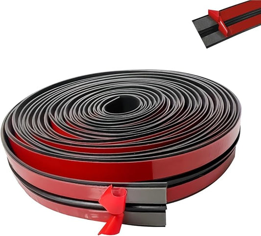 16.4Ft T Shape Sunroof Sealing Strip Windshield Rubber Seal Car Weather Stripping Trim for Car Front Rear Windshield, Molding，Tailgate Adhesive Rubber Seal Strip (30mm)