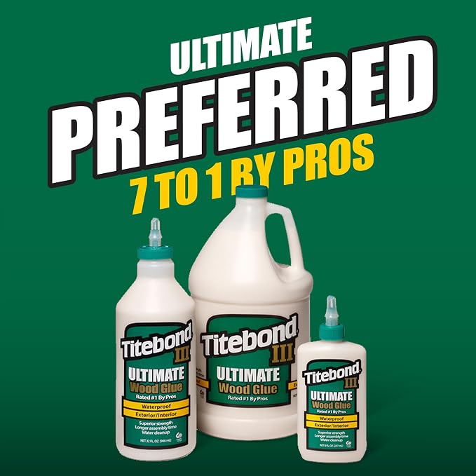 Titebond III Ultimate Wood Glue PROJug 2.15 Gal. – Premium Professional Woodworking Adhesive, Waterproof, Strong Initial Tack, Interior/Exterior Use, Easy Water Cleanup – 14109