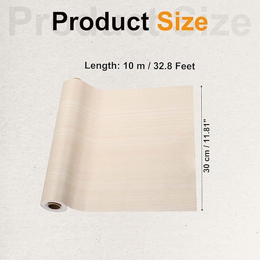 PATIKIL Wood Grain Tape 12" x 32 ft, Self-Adhesive Wood Texture Repair Tape Realistic Wooden Effect Patch for Furniture Cabinets Floor Walls, Poplar Wood