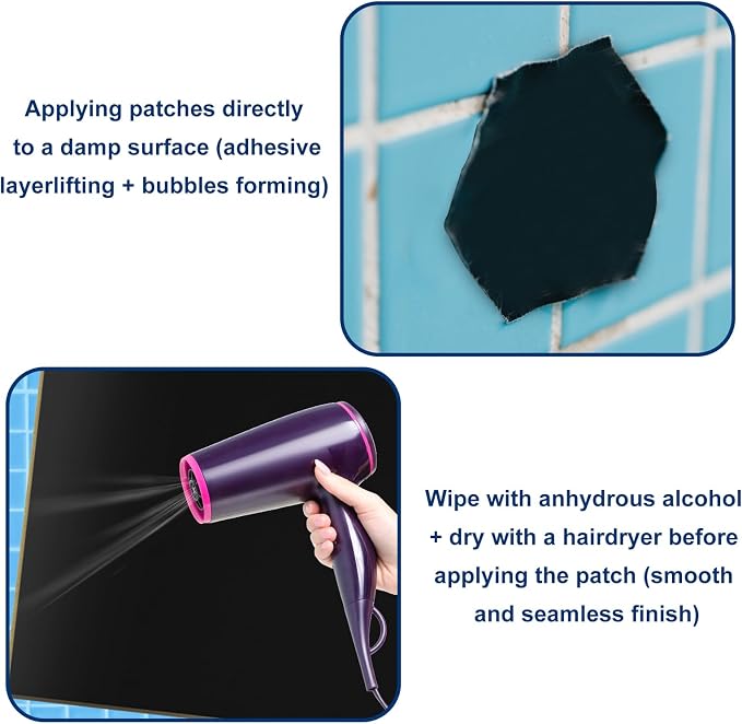 Pond Liner Repair Kit - 8.27x8.27 Inch Butyl Rubber Self-Adhesive Patches - Strong Adhesive Watertight Seal for DIY Pond Liner Patches, Garden Pond Cover, EPDM/HPDE Liner Seam Fix (2 PCS)