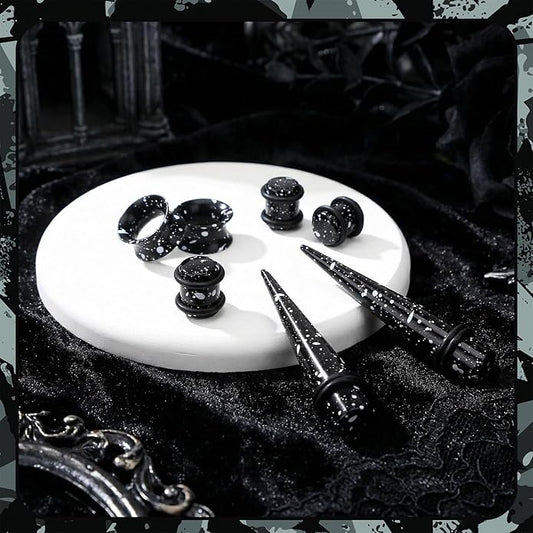 JieyueJewelry 50/54 Pieces Ear Stretching Kit 14G-00G Acrylic Tapers and Plugs + Silicone Tunnels - Ear Gauges Expander Set Body Piercing Jewelry