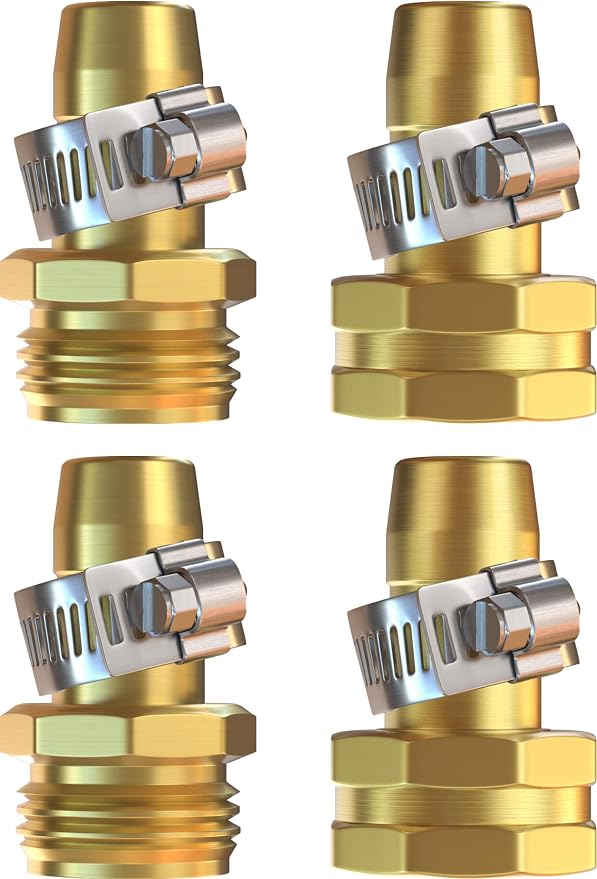 DBR Tech® Garden Hose Repair Kit 5/8” & 3/4" | Heavy Duty Leak-Proof Metal Hose Mender & Connector Set | Male & Female Fittings to Fix Water Hose Ends and Replacement, 2 Set