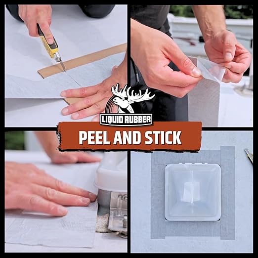 Liquid Rubber Peel and Stick Seam Tape - Fix Leaks, Repair and Restore Roof Joints and Tears, Bonds to EPDM, Metal, Tiles, Shingles, Wood, and Fiberglass Easy to Use, 2 Inch x 50 Foot Roll