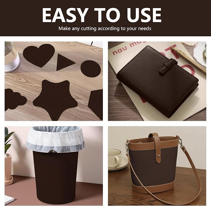Leather Repair Patch 15.7x40 inch Large Self-Adhesive Vinyl DIY Leather Repair Kit for Sofa Car Seats Chairs Shoes Bags Damaged Furniture (Deep Brown)