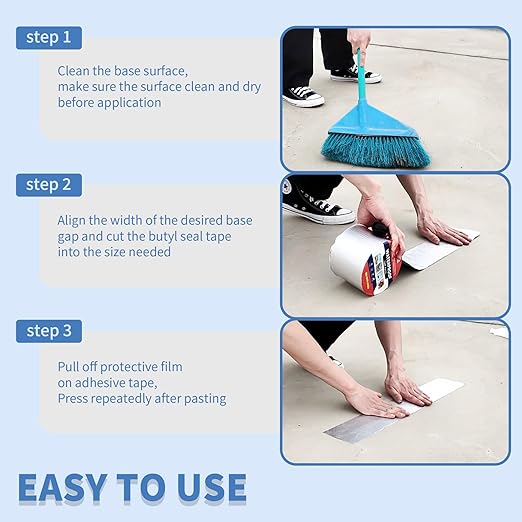 2" W X 32.8'L Waterproof Tape for Leaks Aluminum Butyl Tape with Adhesive for RV Repair, Glass Repairs, Air Mattress Patch, Window Caulking, Boat Sealing, Roof Patching