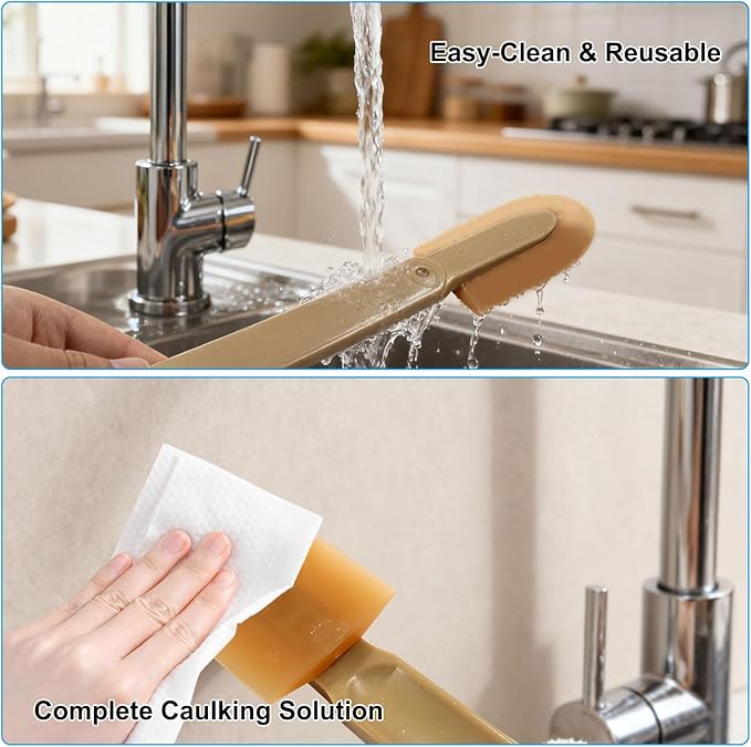 4 Pcs Rubber Caulking Tool Set - 4 Size Reusable Sealant Spatula Kit with Grip for Smooth Finishing on Tiles, Brick & Bathroom
