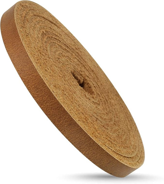 Ringsun 1/4 Inch Wide Flat Leather Strips for Crafts, Full Grain Leather Straps Cord String for Crafts, Tooling (2mm Thick 72.5 Inches Long Bourbon Brown)