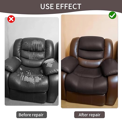 BSZHTECH Leather Repair Tape Self-Adhesive Leather Repair Patch for Couch Furniture Sofas Car Seats Advanced PU Vinyl Leather Repair Kit (Dark Brown, 17X118 inch)