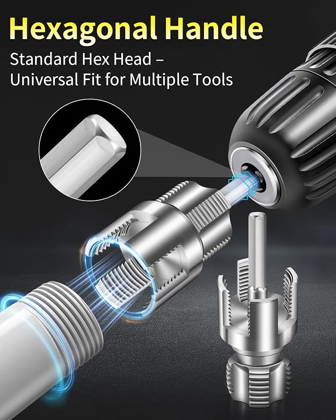 Internal & External Pipe Threading Tool, PVC Pipe Threader, Pipe Threading Tool, 1/2'' 3/4'' Dies Electric Drill Compatible for Home Repair (2PCS) (3/4（DN20))