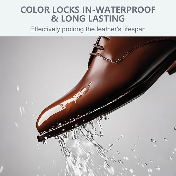 Leather Recoloring Balm & Color Restorer | Medium Brown Leather Dye, Paint & Repair Kit for Furniture, Couches, Car Seats, Shoes | Restore Faded & Scratched Surfaces