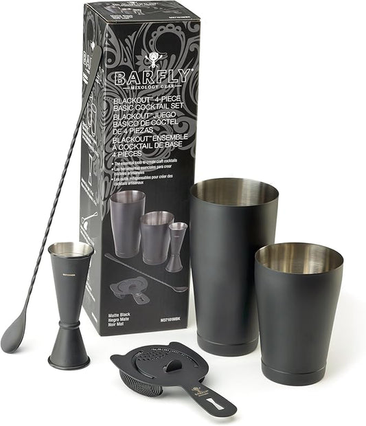 Barfly M37101 Basics Cocktail Set, 5-Piece, Matte Black