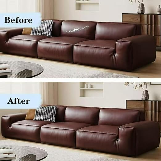 SYRKRC Leather Self Adhesive Leather Repair Set, Leather Repair Patch, Faux Leather Patches, Leather Repair and Renovation for Sofa, Car Seats, Leather headboard, (Reddish Brown, 17 x 79 Inch)