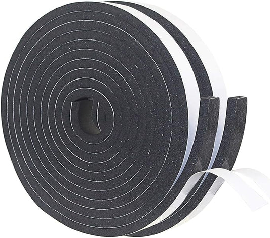 DGSL Foam Insulation Tape, 1In x 3/8In x 33Ft Weather Stripping Door Seal Strip for Doors and Windows,Sliding Door, Soundproofing Door Seal,Weatherstrip,Air Conditioning Seal Strip