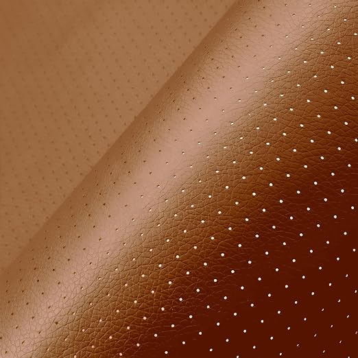 Leather Repair Patch, Breathable Perforated Self Adhesive Repair Patch, Furniture Couch Car Seats Office Chairs Sofa Repair Refurbished Faux Leather Patch (Light Brown,15.7x39.3 inch)