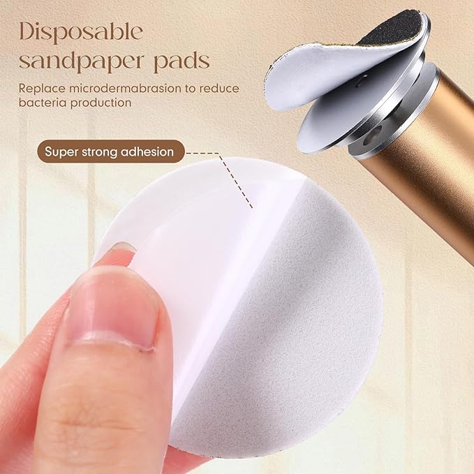 Gisafai 1000 Pcs Replaceable Sandpaper Refill Discs Bulk 100 Grit Replacement Sandpaper Pad Discs for Electric Foot File Callus Remover Black Tool Foot File Disks for Men Women Cracked Heels Dead Skin