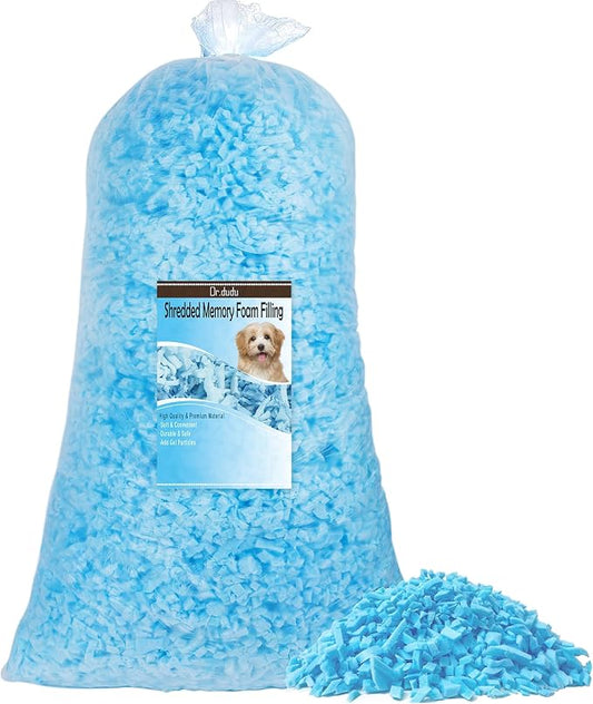 DR.DUDU 5lbs Pillow Stuffing for Couch Pillows Bean Bag Filler | Shredded Memory Foam, For Couch Cushion Dog Bed Chair Arts Crafts