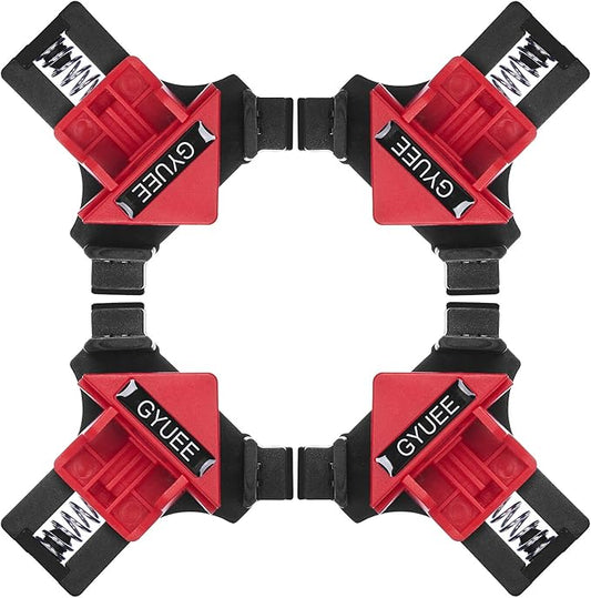 90 Degree Angle Clamps, Woodworking Corner Clip, Right Angle Clip Fixer, Set of 4 Clamp Tool with Adjustable Hand Tools (red4)