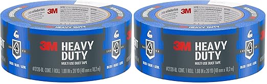 3M Multi-Use Colored Duct Tape, Blue with Strong Adhesive and Water-Resistant Backing, Multi-Surface Duct Tape for Indoor and Outdoor Use, 1.88 Inches x 20 Yards, 1 Roll (3920-BL) (Pack of 2)