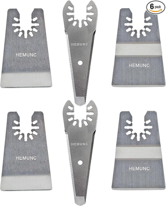 6PCS oscillating Tool Scraper Blades Universal fit Multitool Scraper Blades, Compatible with Dewalt Dremel Rockwell Makita Bosch Fein Multimaster Milwaukee Porter Cable Ridgid Ryobi