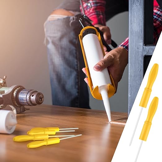 Gisafai 5 Pcs Caulk Tube Caps Reusable Caulk Saver Tube Sealer Caps Finishing Tool for Sealing and Preserving Open Universal Prevent Drying (Yellow)