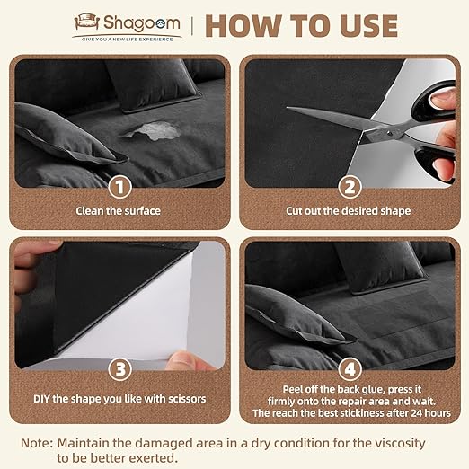 Suede Repair Patch, Large Fabric Repair Tape, Self-Adhesive Patches for Furniture, Couch, Sofa, Car Interior, Shoes, Hand Bag, Clothing (Dark Brown, 3.5X79 Inch)