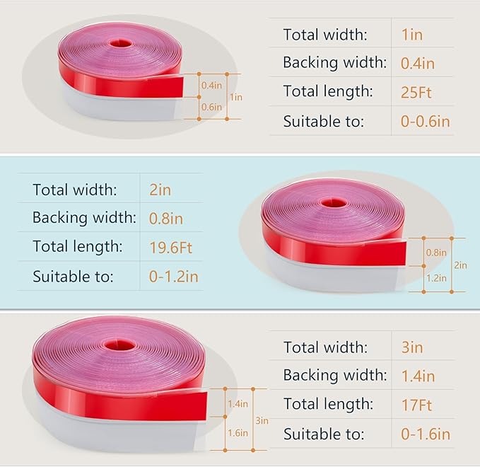 【2026 New Upgrade】 Wide Silicone Weather Stripping Door Seal with Strong Adhesive 3" x 17 ft, Draft Stopper Tape for Door Frame, Side and Bottom Gaps Strip for Glass Shower, Transparent