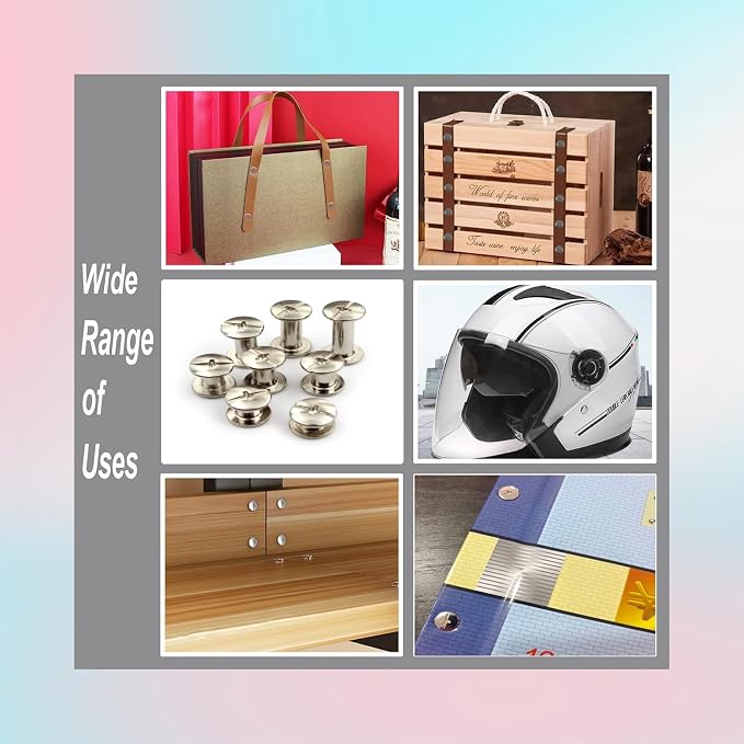 126 PCS Black Leather Rivets Set Screws Rivets M5 Chicago Binding Screws Adjust and Repair Leather Craft Belts, Bags, Shoes, Purse Bindings (M5 * 6.12.18.25.35.45).