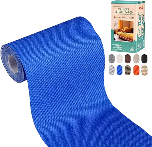 Canvas Repair Tape,Fabric Repair Patch,4×70 Inches,Outdoor Gear Patch, Waterproof,Self-Adhesive for Repairing Boat Covers,Tents,Sofas,Patio Umbrellas,Lounge Chairs,Awnings