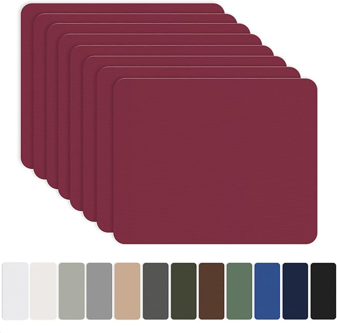 OAZ 8 Pieces 7.87 x 5.9 inch Nylon Repair Patches Nylon Fabric Patch Self-Adhesive Fabric Repair Tape Waterproof Lightweight Outdoor Gear Patch Kit for Down Jacket Clothing Tent Bag (Burgundy)