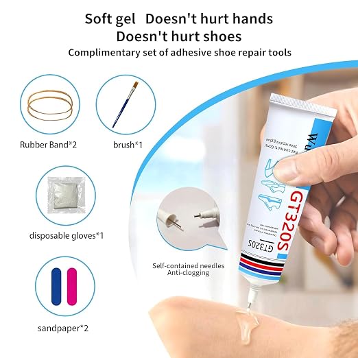 Shoe Glue Sole Repair, Shoe Glues Heavy Duty, Clear, Waterproof, High Strength, Dries in 3 Hrs| Strong Shoe Glue Repair Adhesive for Soles, Heels, Sneakers, Leather Shoes, Boots, Sandals