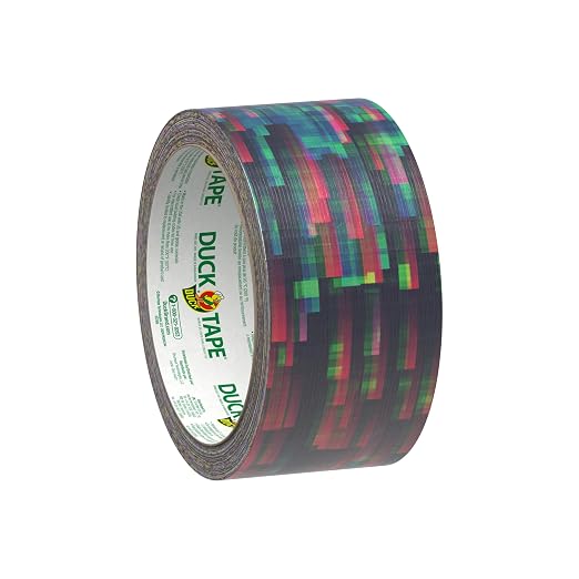 Duck Brand Duct Tape Colors and Patterns, 1.88 Inches x 10 Yards, Digital Glitch Duct Tape Pattern, 6 Rolls
