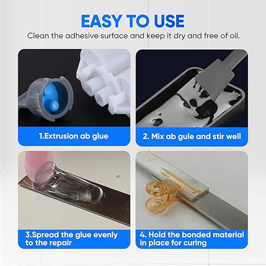 Plastic Glue, Clear Epoxy Glue Ideal for Repairing Plastic, Metal, Ceramics, Wood, Fishing rods, Golf Clubs, and More 30-Minute Fast Setting Optimal Cold Welding Bonding (1)