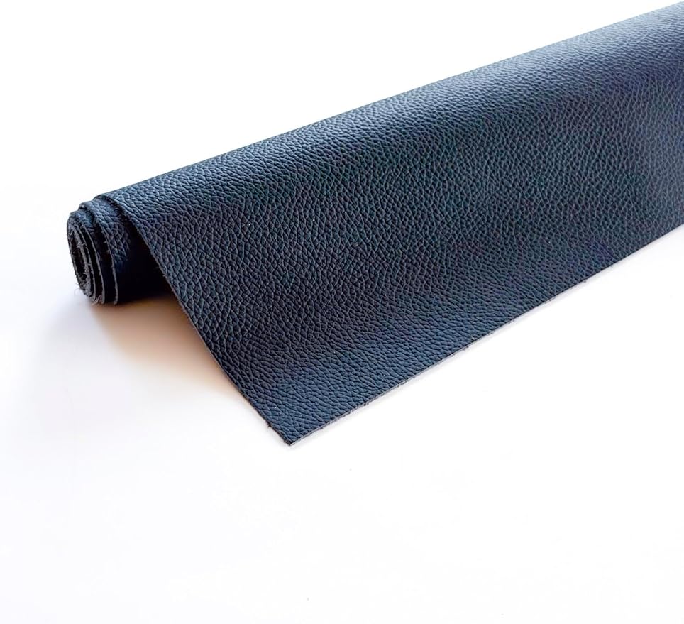 12'' x 24'' Genuine Full Grain Cowhide Leather Sheet — Soft Leather for Upholstery Repair, Handbags, Wallets, Sewing, Crafts, & DIY Projects — 1.1-1.3mm (3oz) Pre-Cut (Navy, 1 Piece)