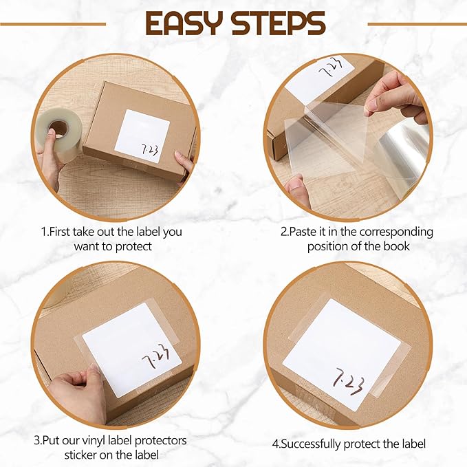 Zonon 2500 Pcs Label Protector Back to School Clear Labels Stickers Wafer Seals Waterproof Labels Library Supplies for Protecting Barcodes, Numbers and Stickers (4 x 2 Inch,Rectangle)
