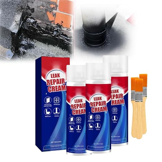 Instant Leak Repair Spray, Multi Surface Leak Repair Spray, Multi-Surface Leakrepair Indoor and Outdoor Waterproof Coating, for Roofs Pipes Crack, Fast Drying, Easy to Apply (3)