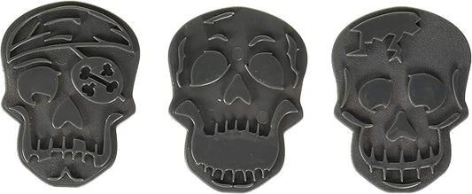 Tovolo Skull Templates Reverse, Dishwasher Safe, Set of 6 Cookie Stamps with Cutter
