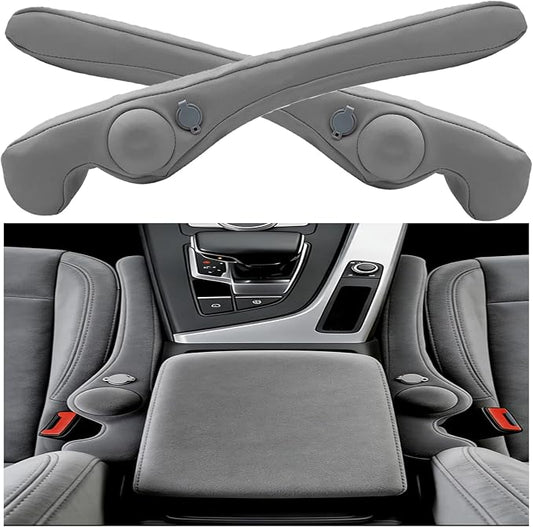 Inflatable Car Seat Gap Filler, Air Bladder Leak Proof Plug for Car Seat Cracks, Universal Fit Easy Installation to Prevent Items from Falling - No Tools Required, Back Seat Safe Grey