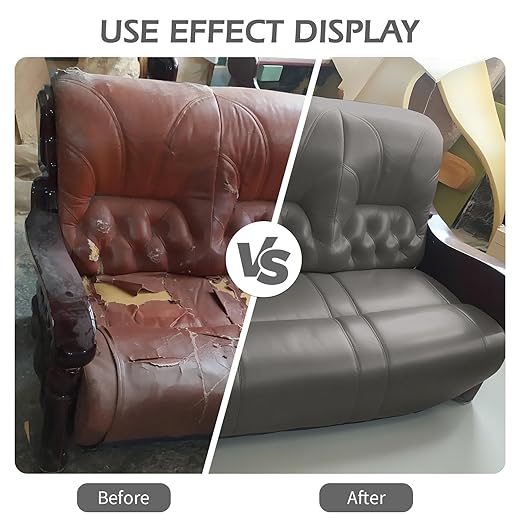 BSZHTECH Leather Repair Tape Self-Adhesive Leather Repair Patch for Couch Furniture Sofas Car Seats Advanced PU Vinyl Leather Repair Kit (Grey, 3.9X79 inch)